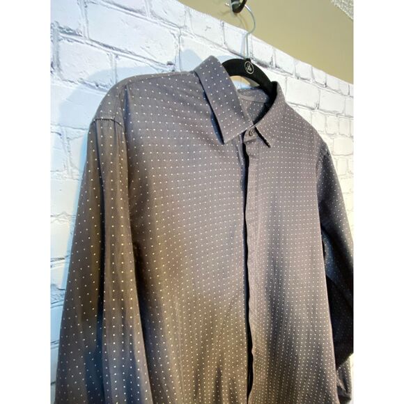 Armani Exchange Men's Regular Fit Long Sleeve Button Up Shirt Size M Dark Gray - Picture 6 of 11
